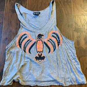 Graphic Raven Bird tee tank top women's size Large